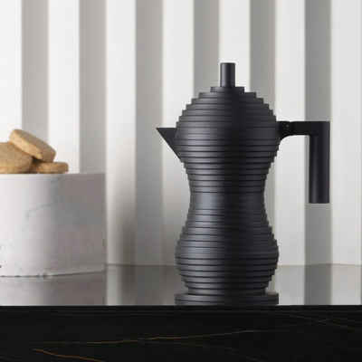 Alessi Espressokocher Espressokocher PULCINA 15 cl, matt anthrazit, 0.15l Kaffeekanne, Nicht für Induktion geeignet