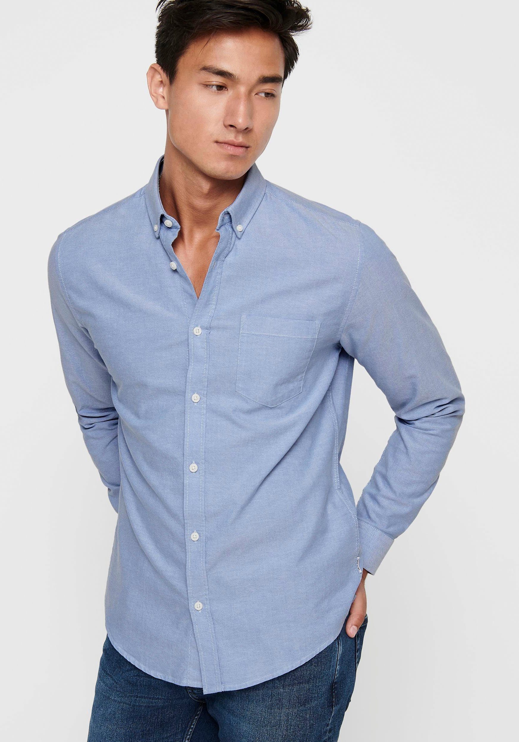 ONLY & SONS Langarmhemd ONSALVARO SLIM LS OXFORD SHIRT NOOS günstig online kaufen