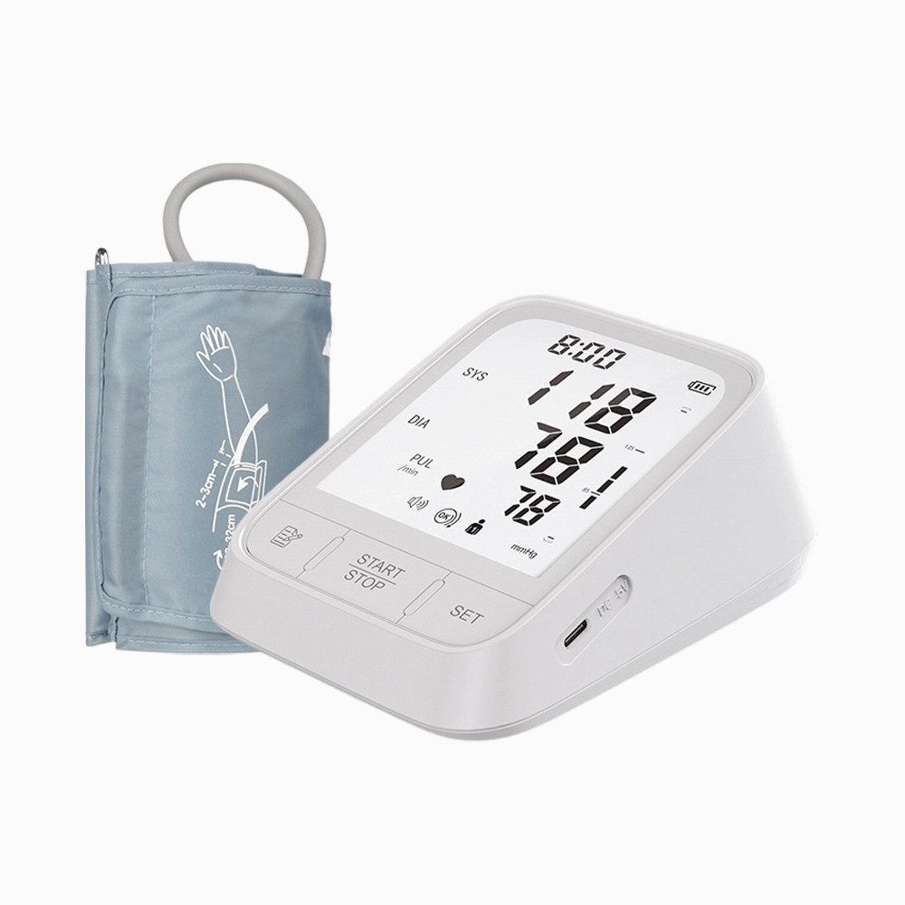 Tekoo Oberarm-Blutdruckmessgerät Digital, mit Sprachfunktion & 198 Speichern, für 2 Nutzer, Inklusive Oberarmmanschette und Batterien, Ein-Knopf-Bedienung, Manschetten-Kontrolle, Auto-Abschaltung