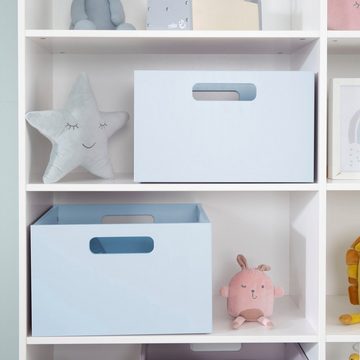 roba® Aufbewahrungsbox blau, aus Holz; Organizer für Spielzeug