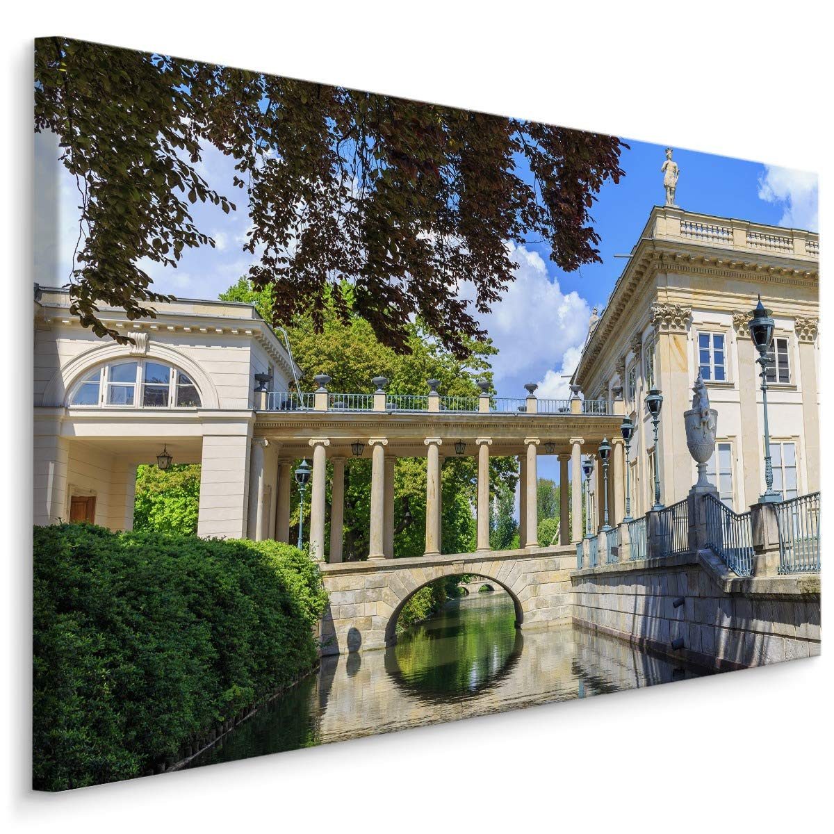 Muralo Leinwandbild Architektur – Leinwandbild Wandbild Kunstdruck Wohnzimmer, Gebäude (1 St), Warschau – Stadt – Architektur, 30 x 20 cm, aufhängefertig