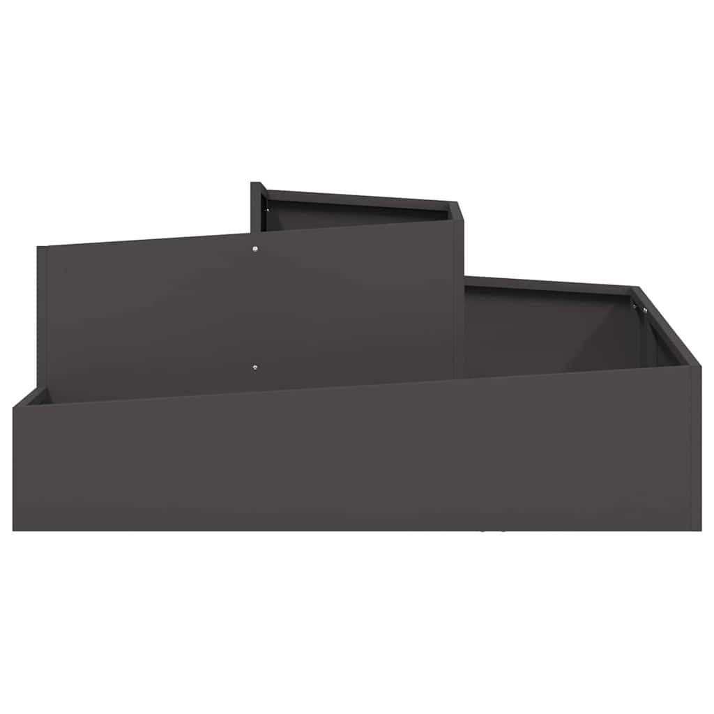 vidaXL Blumentopf Garten-Pflanzgefäß Schwarz 100 x 100 x 50 cm (1 St) – Bild 5 von 5