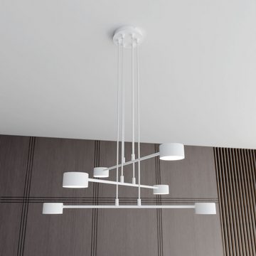 Licht-Erlebnisse Pendelleuchte KIKI, ohne Leuchtmittel, Metall H: max. 100 cm Weiß GX53 6-flammig Modern