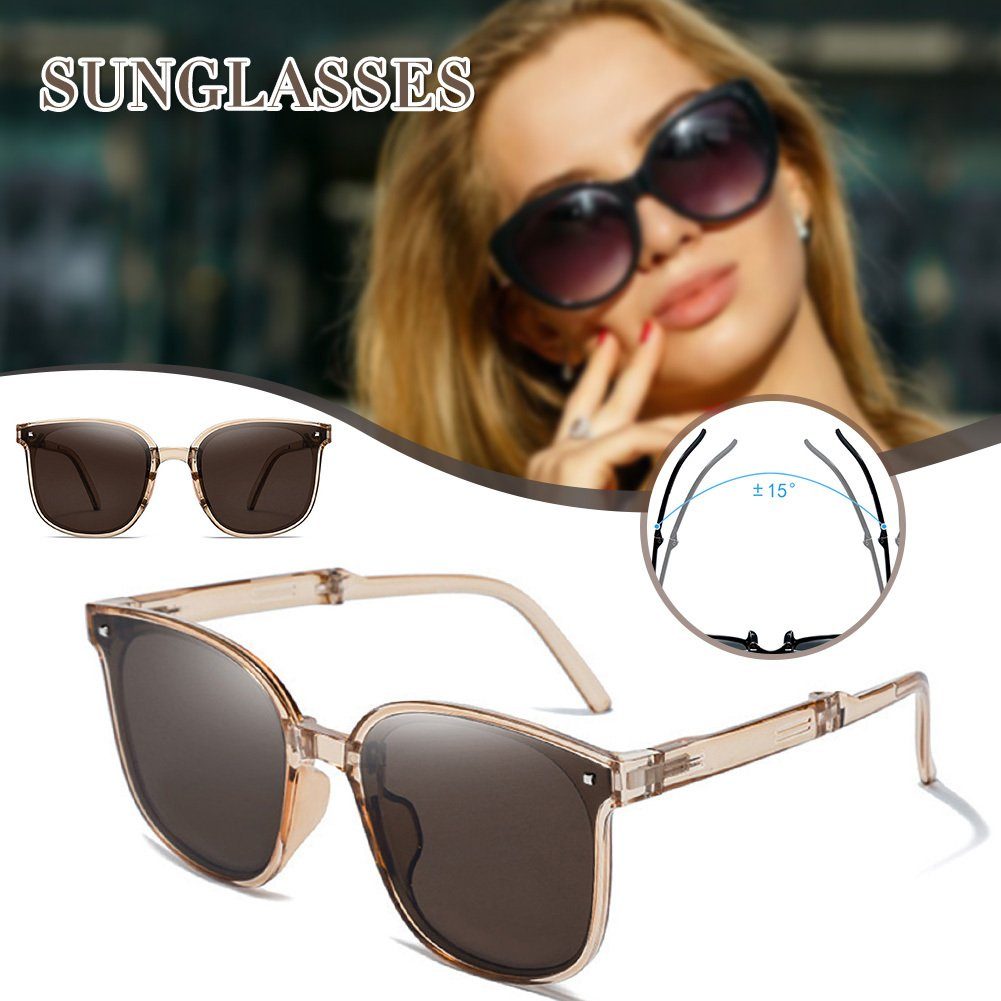 Blusmart Retrosonnenbrille Faltbare Damen-Sonnenbrille, transparent Sonnenschutzbrille Blendfrei, Tragbar, blue