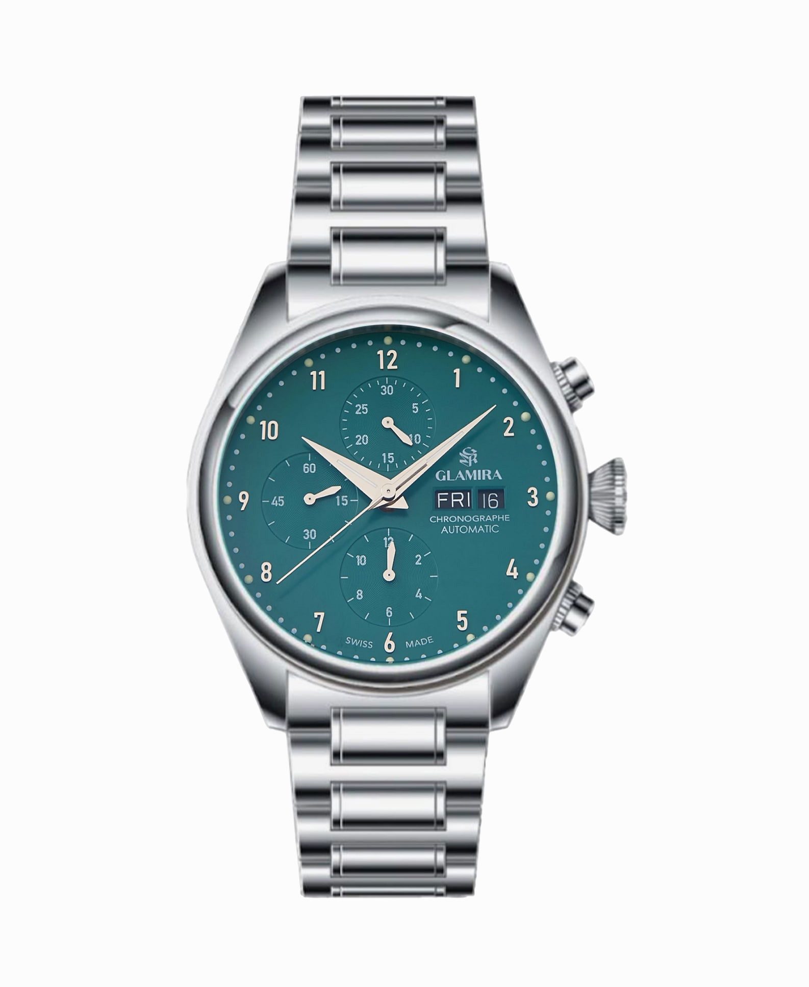 GLAMIRA Luxusuhr GLAMIRA Elaren Automatikuhr Blau-Grün Elaren, (1-tlg), Leuchtzeiger