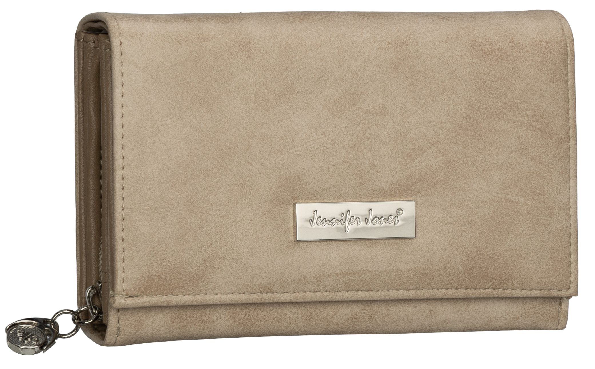 Jennifer Jones Geldbörse JENNIFER JONES Damen Geldbörse Portemonnaie Natur, Damen Geldbörse klappbar mit Reißverschluss Portemonnaie Geldbeutel