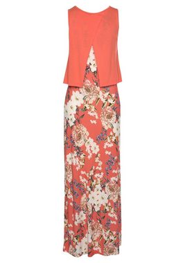 s.Oliver Maxikleid im Lagen-Look mit Blumenprint, Sommerkleid, Strandkleid