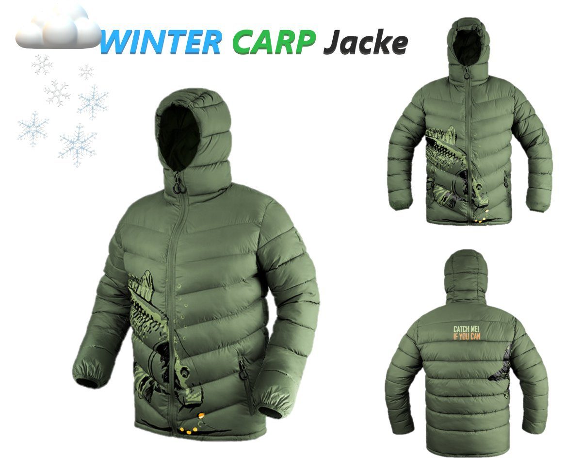Delphin.sk Winterjacke Catch me WINTER CARP Outdoorjacke Herren Angeln Karpfenangler Kapuze