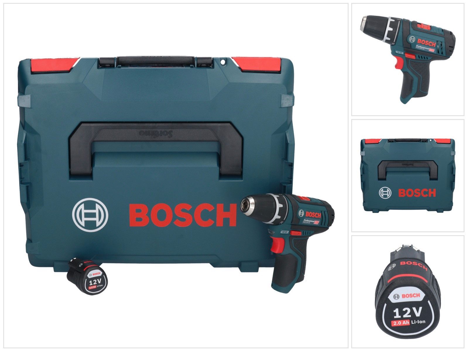 Bosch Professional Akku-Schrauber GSR 12V-15 Professional Akku Bohrschrauber 12 V 30 Nm