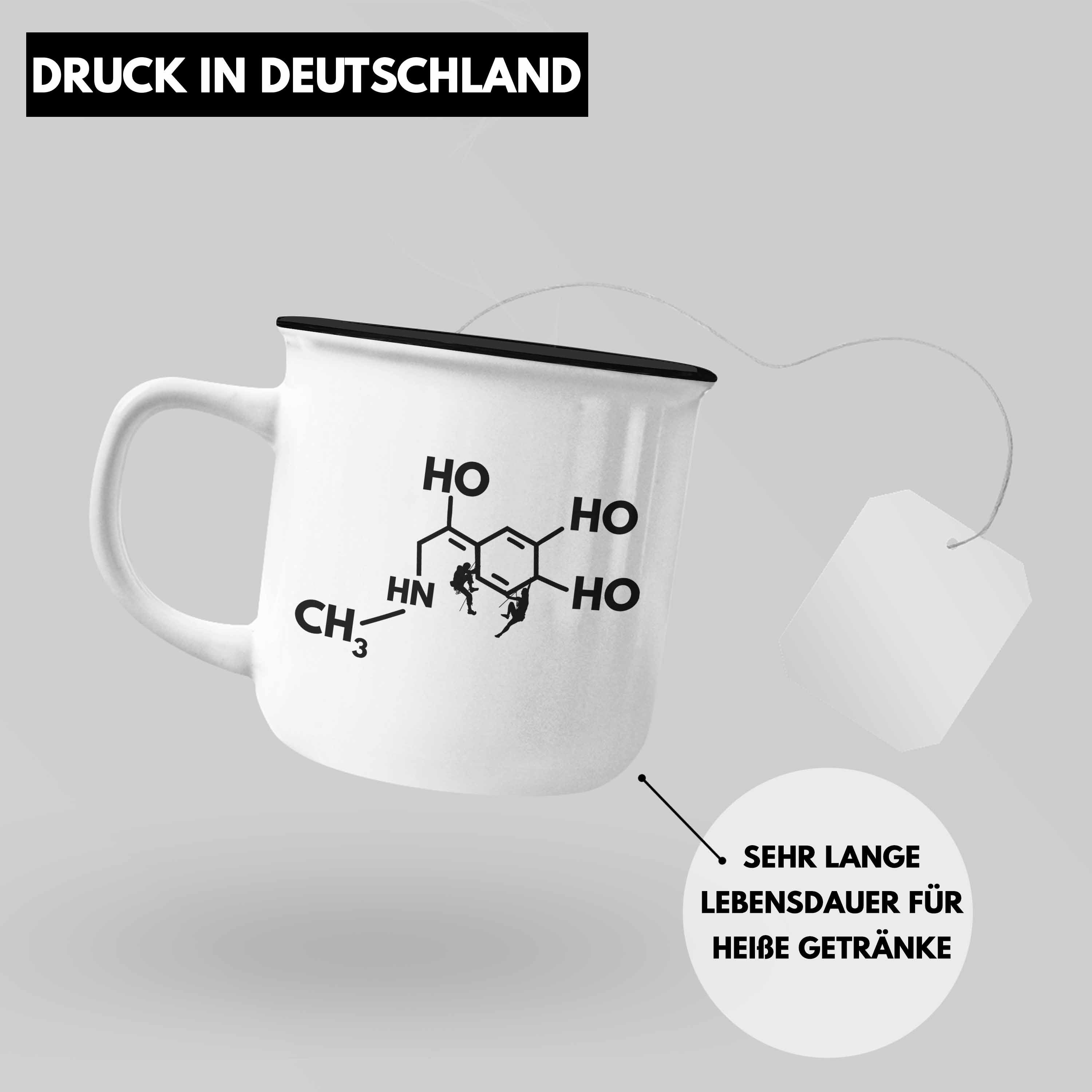 Grafik Geschenkidee Klettern Dopmain Thermotasse Schwarz Trendation Trendation Geschenk Emaille Tasse Boulder Bergsteigen Berge -