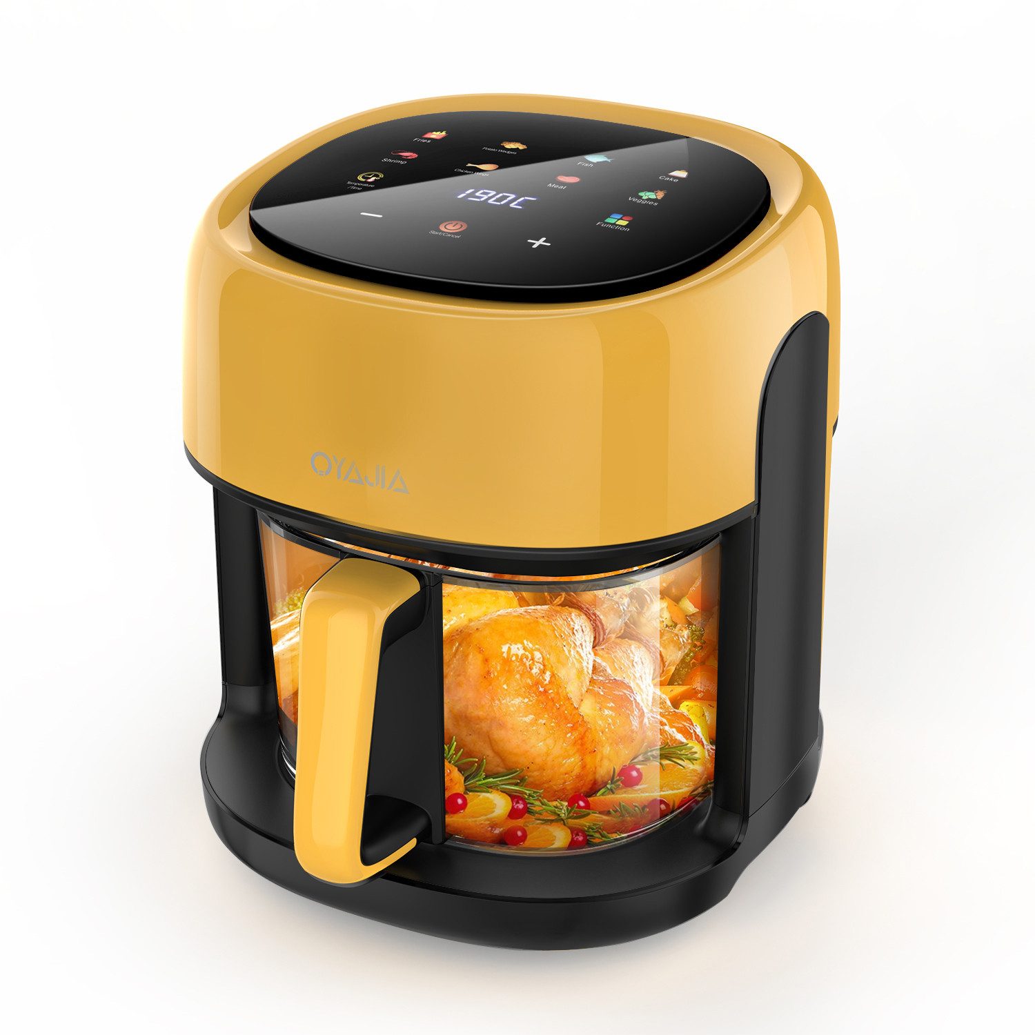 Heißluftfritteuse 5L XXL Heissluftfritteuse LED-Anzeige, Air Fryer mit 8 Programmen, Sichtfenstern