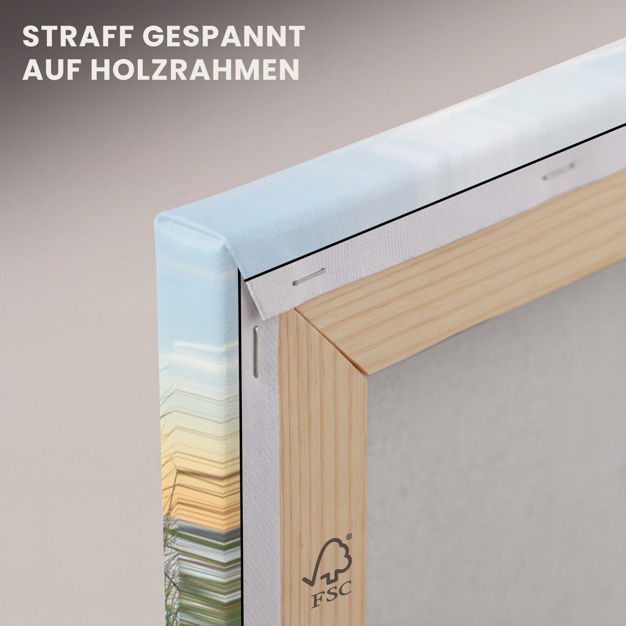 OneMillionCanvasses® Leinwandbild Panorama Strand - Sonne - Düne - Gras - Sand - Horizont, Fotodruck (1 St), Wandbild, Deko Schlafzimmer Wohnzimmer Flur 40x20 c – Bild 5 von 5