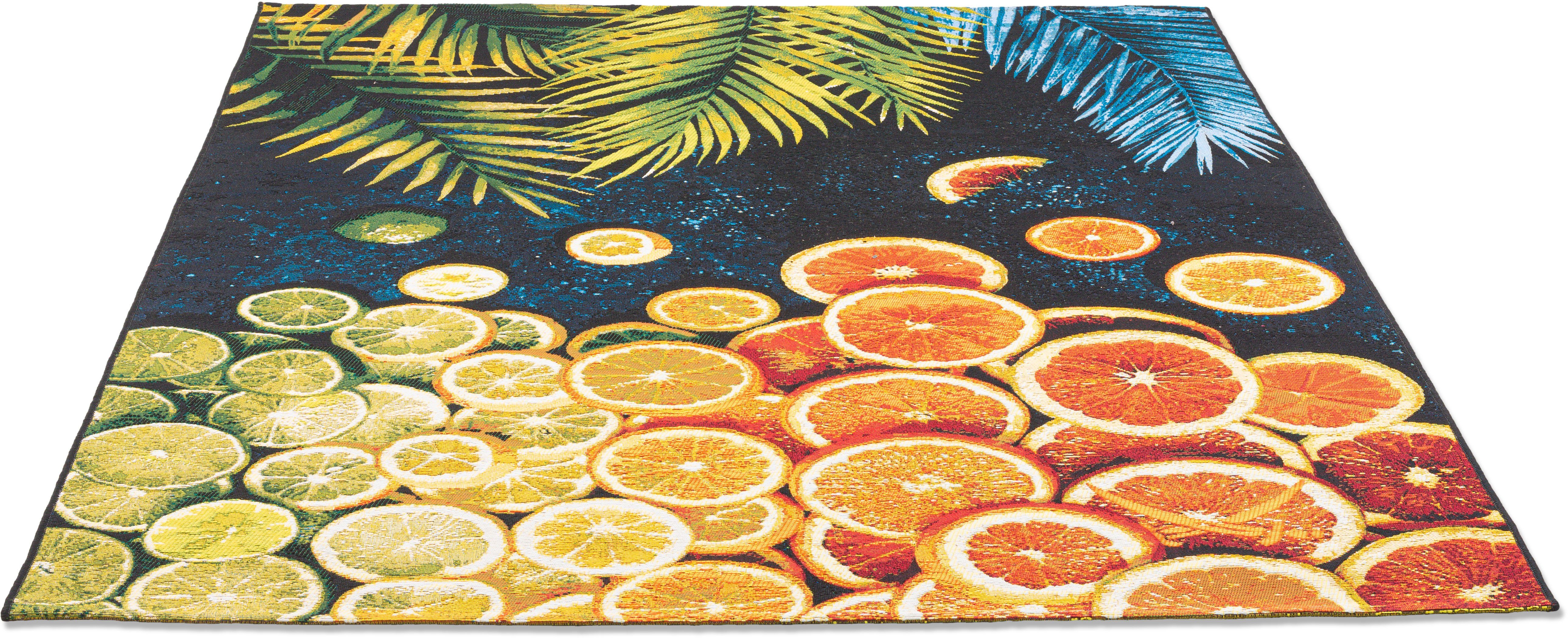 Sansibar Teppich Rantum Beach 004, rechteckig, Höhe: 5 mm, Flachgewebe, modernes Sommer Design, In- und Outdoor geeignet