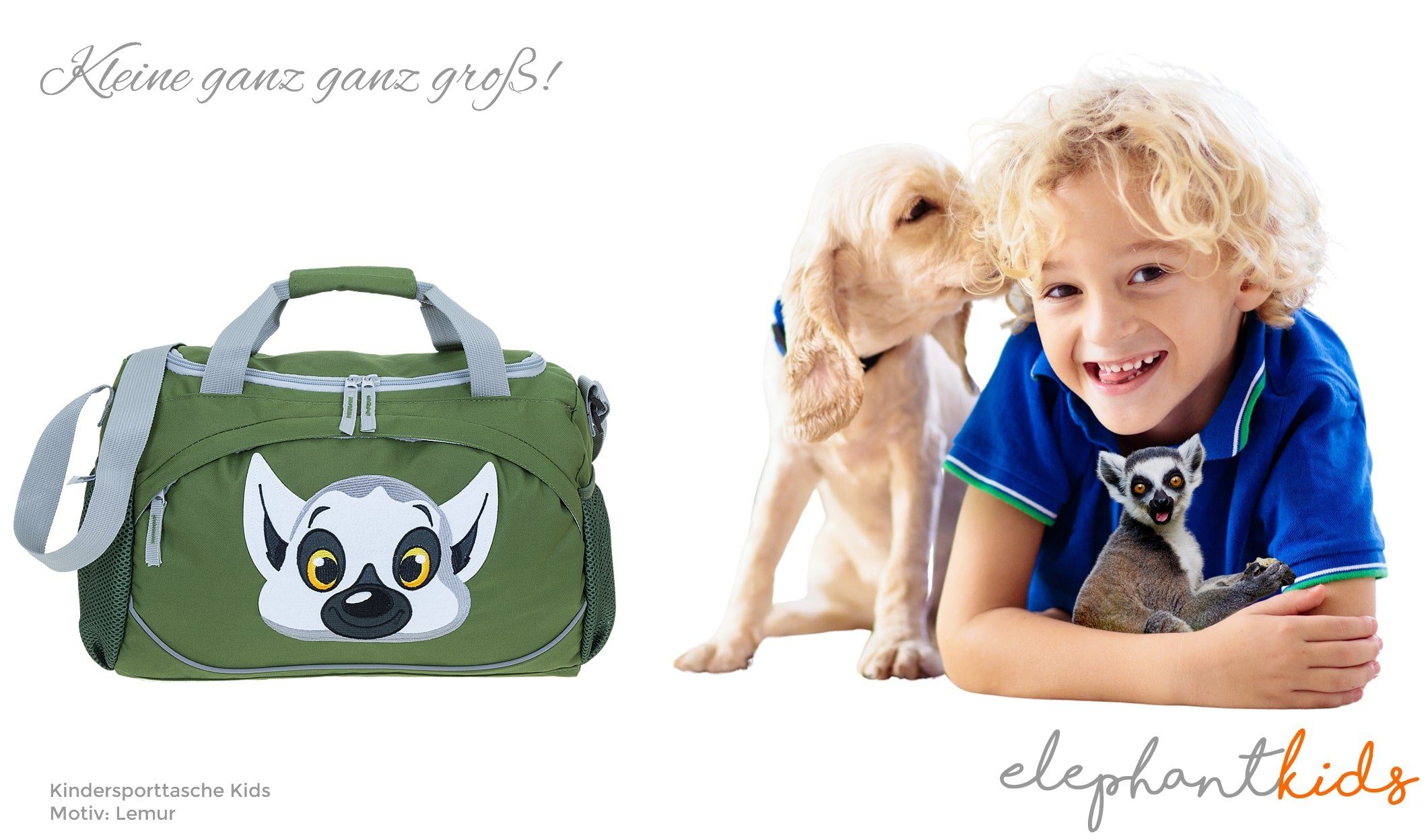 ELEPHANT Sporttasche Kids Kindersporttasche klein 38 cm Tiere, Kinder Tasche Turntasche Tiere
