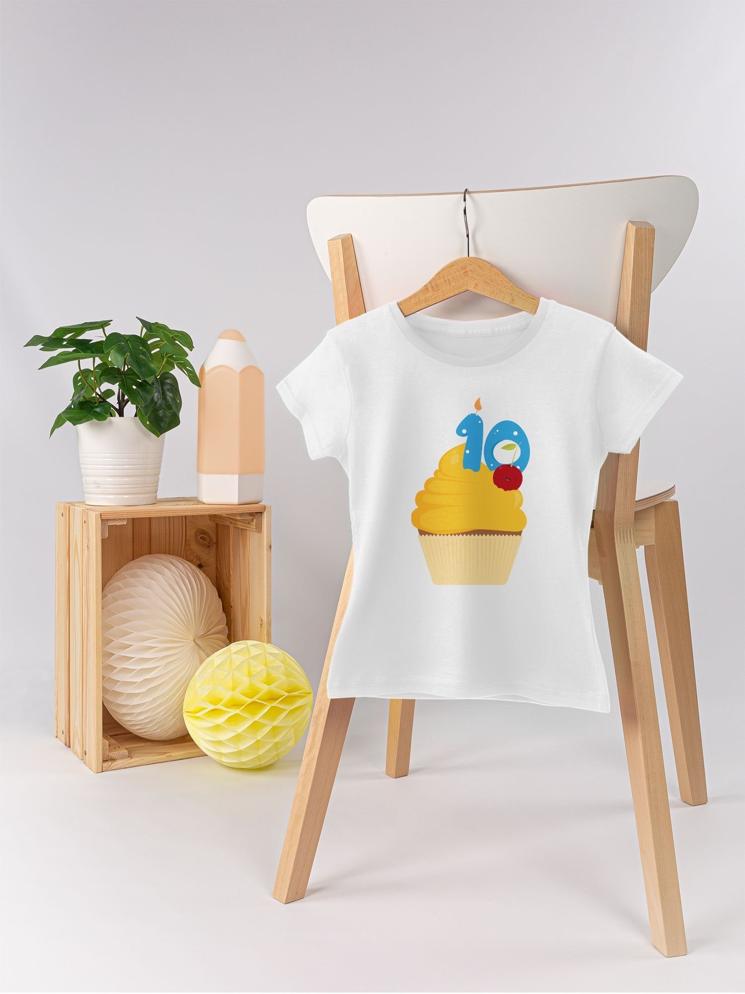 Kinder Kids (Gr. 92 -146) Shirtracer T-Shirt Cupcake mit Zehn - 10. Geburtstag - Mädchen Kinder T-Shirt