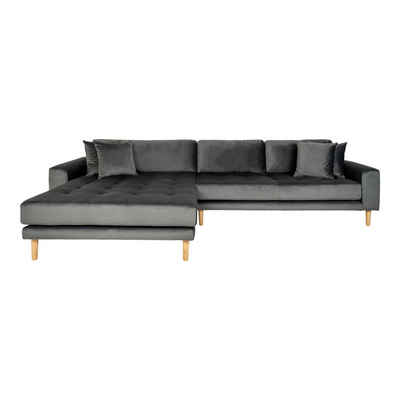 ebuy24 Sofa Lido Loungesofa linksgewendet mit 4 Kissen, grau., 1 Teile