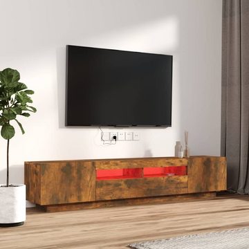 vidaXL TV-Schrank 2-tlg. TV-Schrank-Set LED-Leuchten Räuchereiche Holzwerkstoff (1-St)