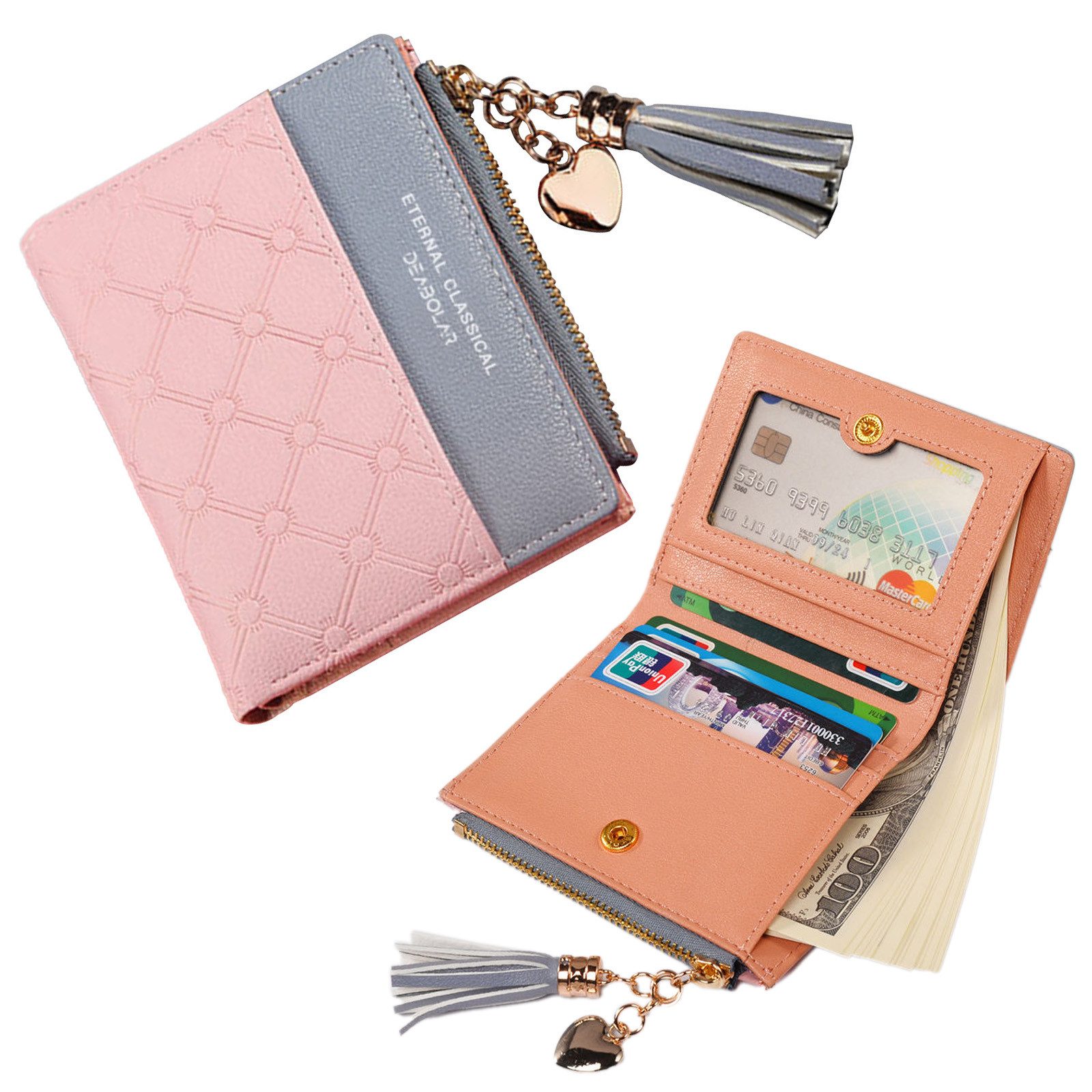 REDOM Geldbörse Slim Wallet Damenbörse Portmonee Kurz Geldbeutel (Frauen Ha günstig online kaufen