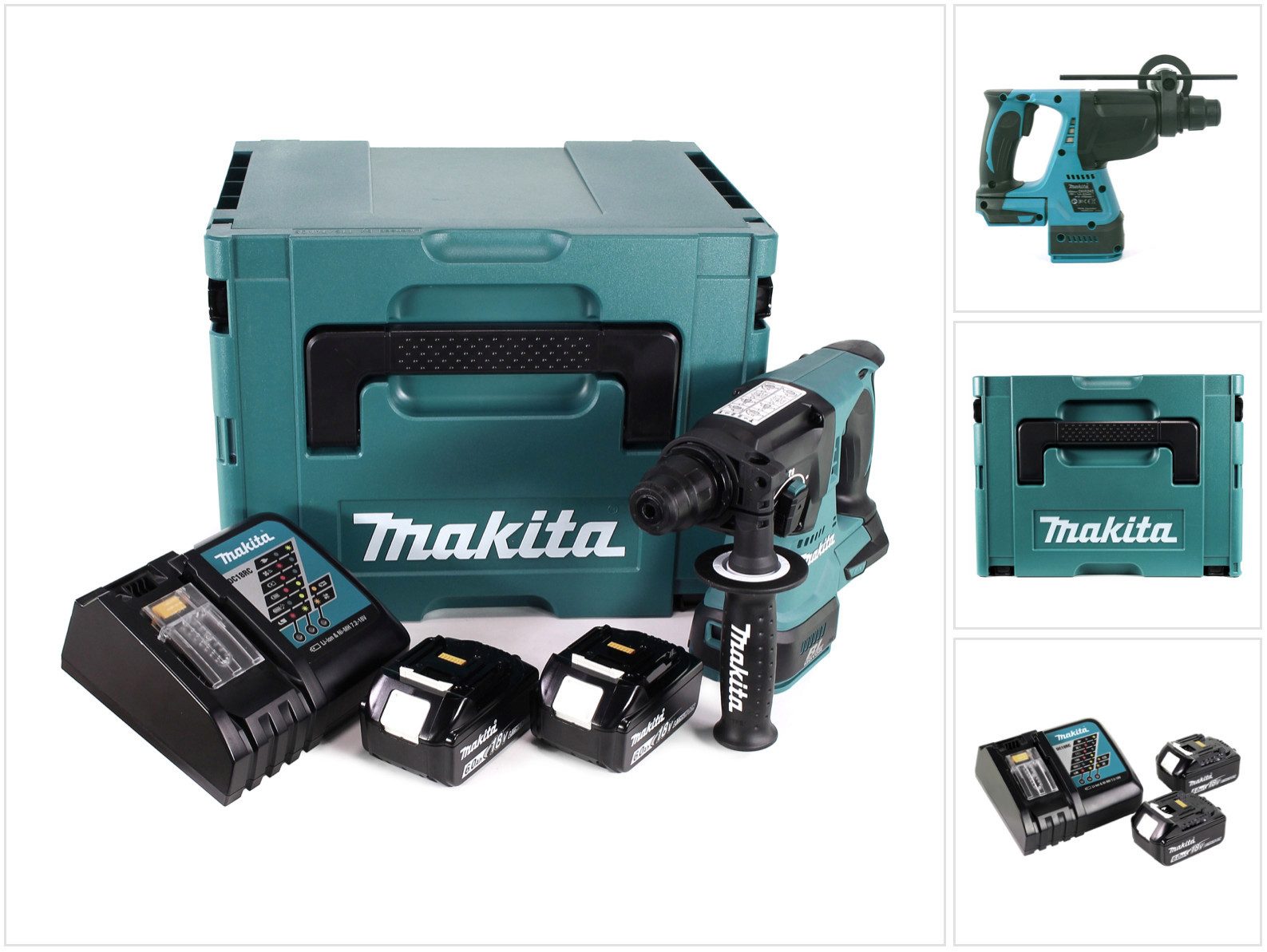 Schlagbohrmaschine DHR 242 RGJ Akku Bohrhammer 18V 2,0J SDS-plus Brushless + 2x Akku 6,0