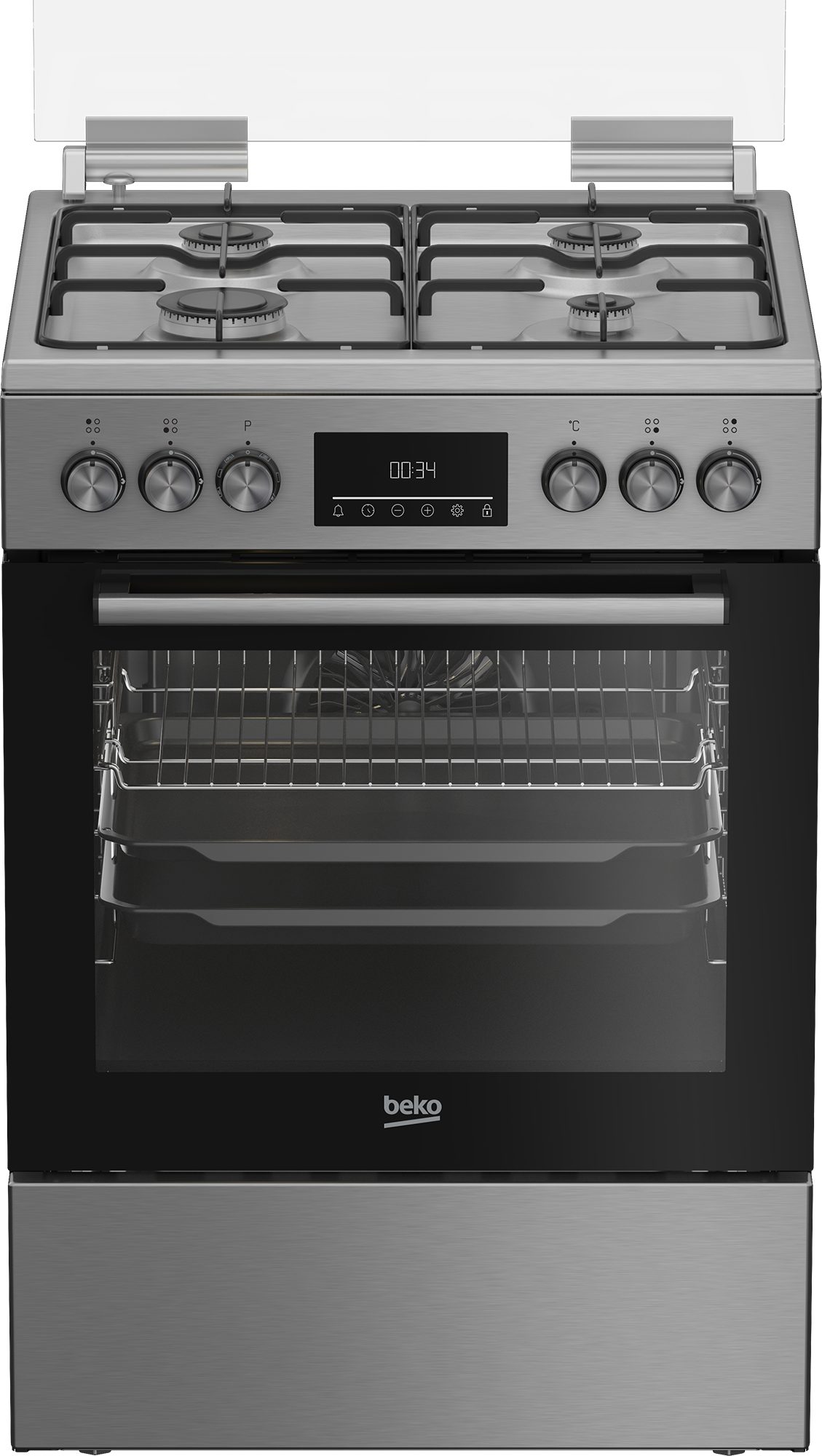 BEKO Gas-Standherd FBM62320XDSL, mit Teleskopauszug nachrüstbar