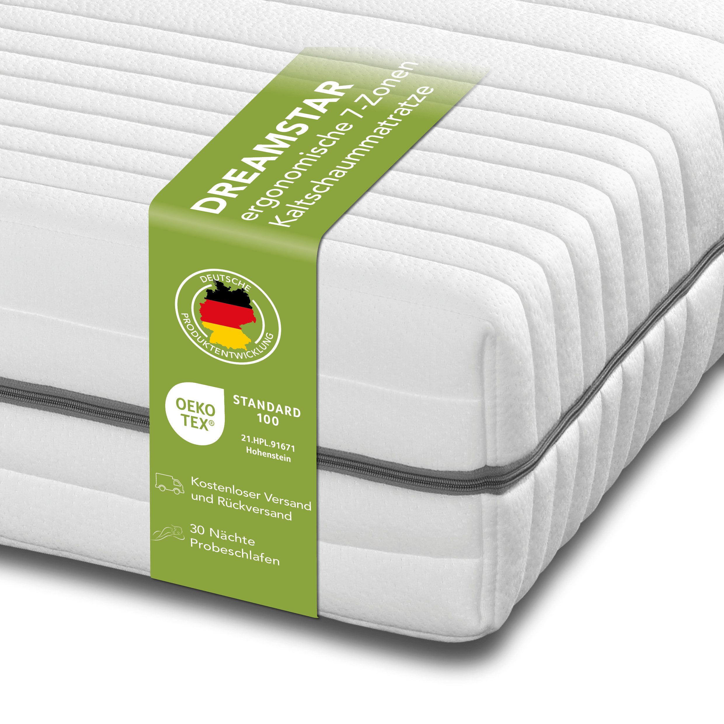 Kaltschaummatratze Silber, 7 Zonen Matratze 90x200 cm, 140x200 cm, Dreamsta günstig online kaufen
