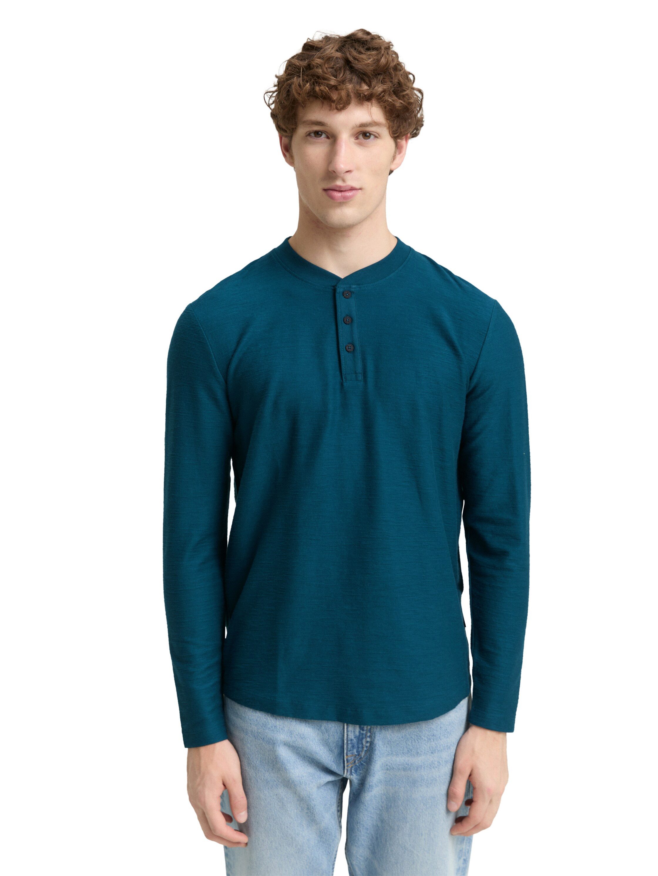 TOM TAILOR Denim Langarmshirt mit Knopfleiste