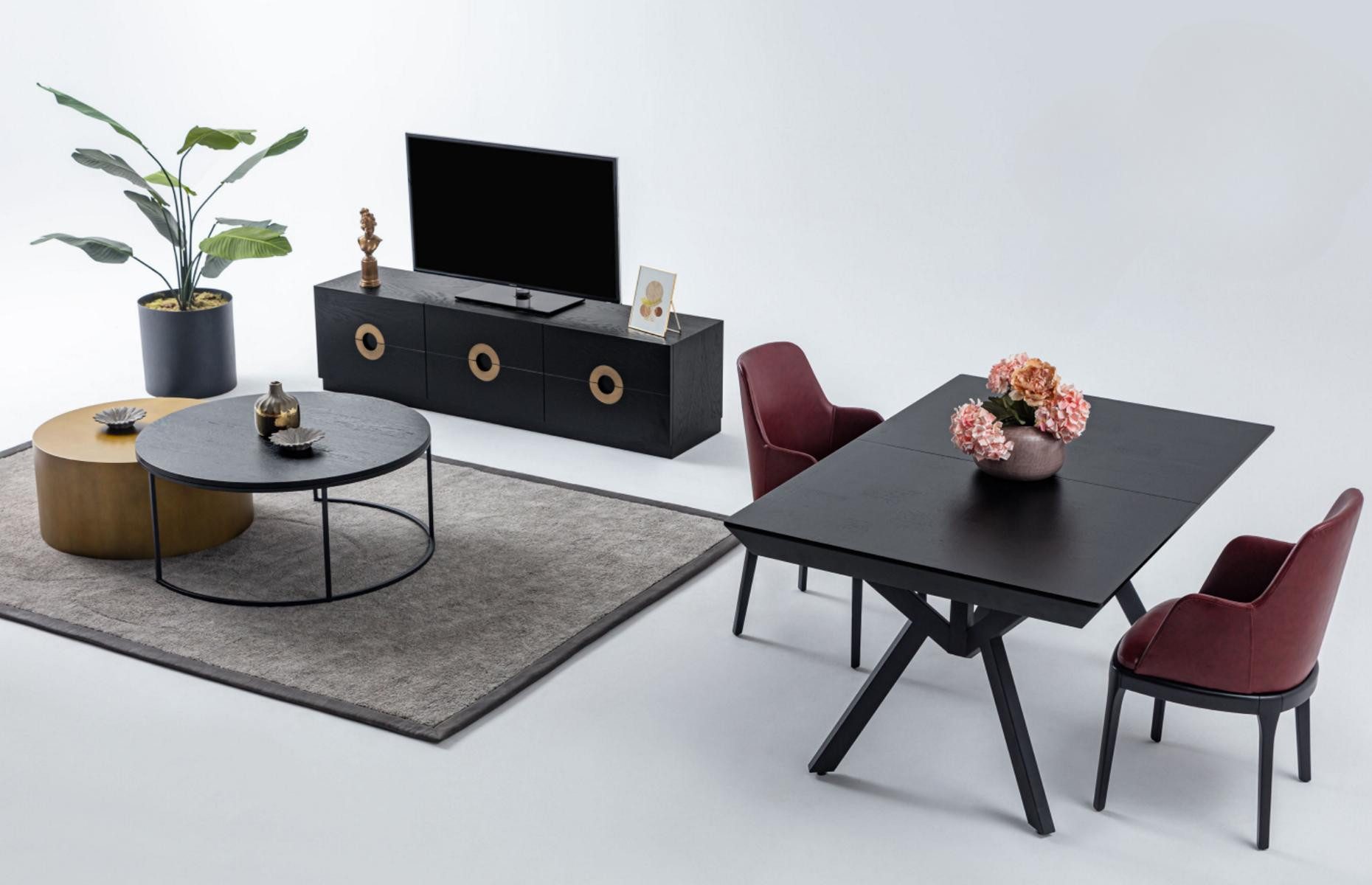 Xlmoebel TV-Schrank Designer Medienmöbel in Holzoptik mit Stauraum für Multimedia-Geräte (TV-Ständer) Hergestellt in Europa