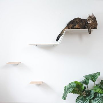 LucyBalu Katzen-Kletterwand WAVE Kletterhilfe für Katzen, mit Korkauflagen