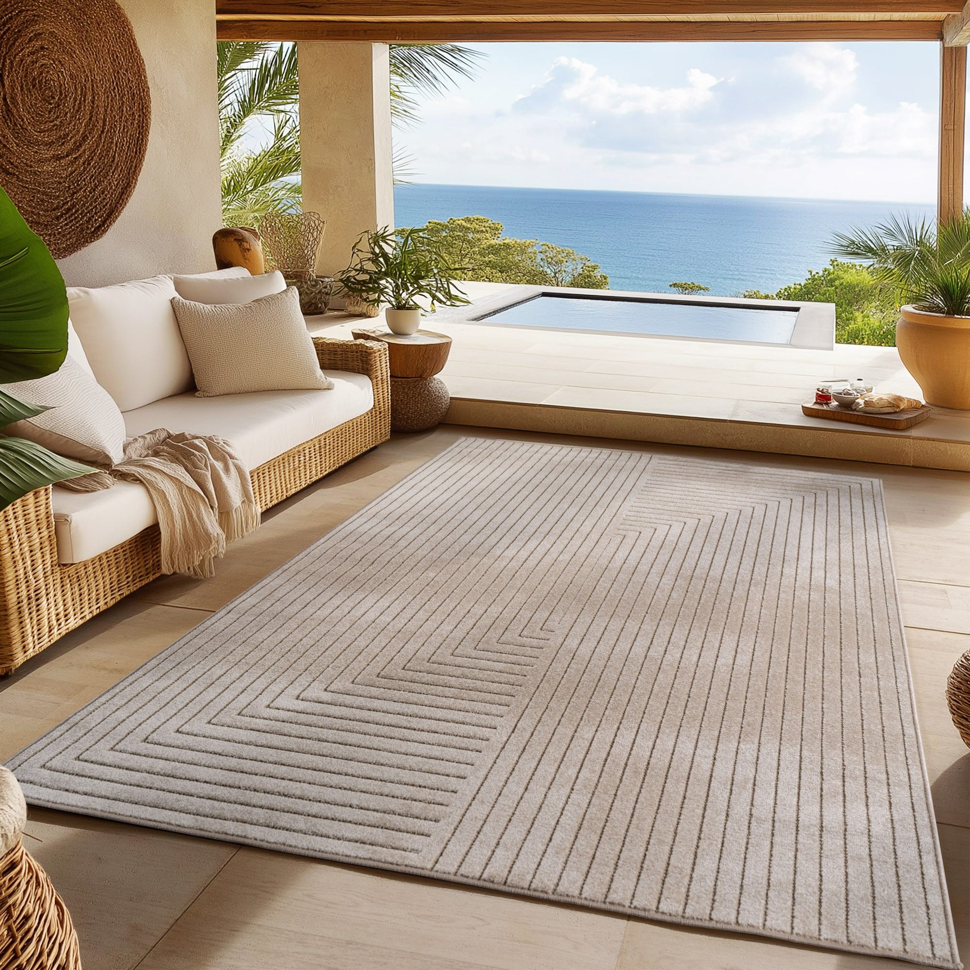 SIMPEX24 Outdoorteppich Skandinavischer 3D Design, Läufer, Höhe: 5 mm, Outd günstig online kaufen