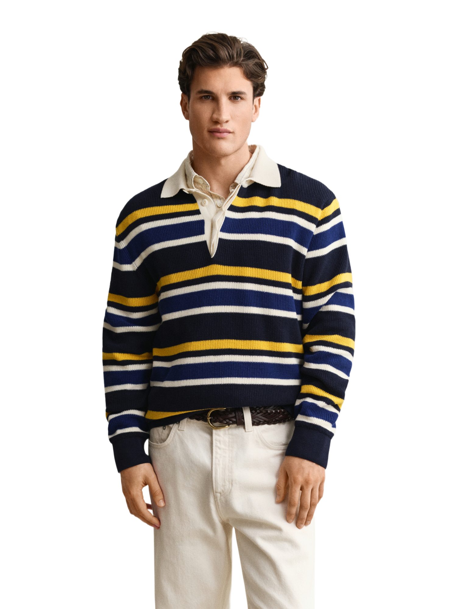 Gant Troyer bunt,Freizeit,Baumwolle,Gestreift,Polokragen,Lang,Regular Fit