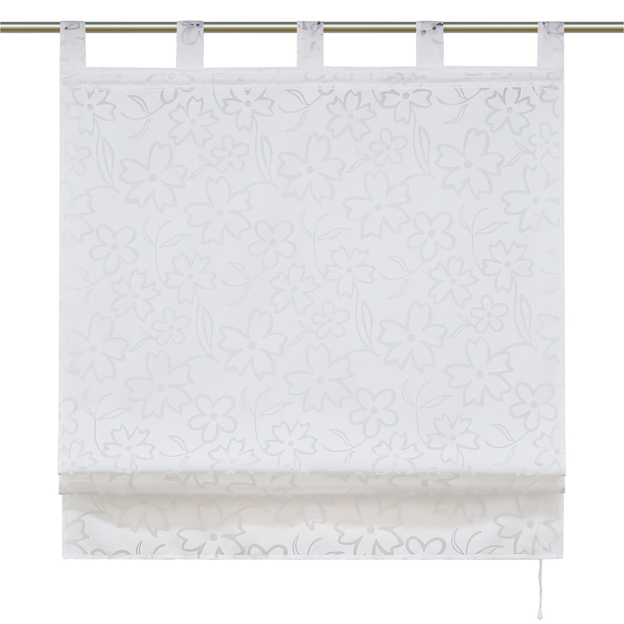 Delien Raffrollo Jessica, mit Schlaufen, Ausbrenner Blumen Voile Rollo günstig online kaufen