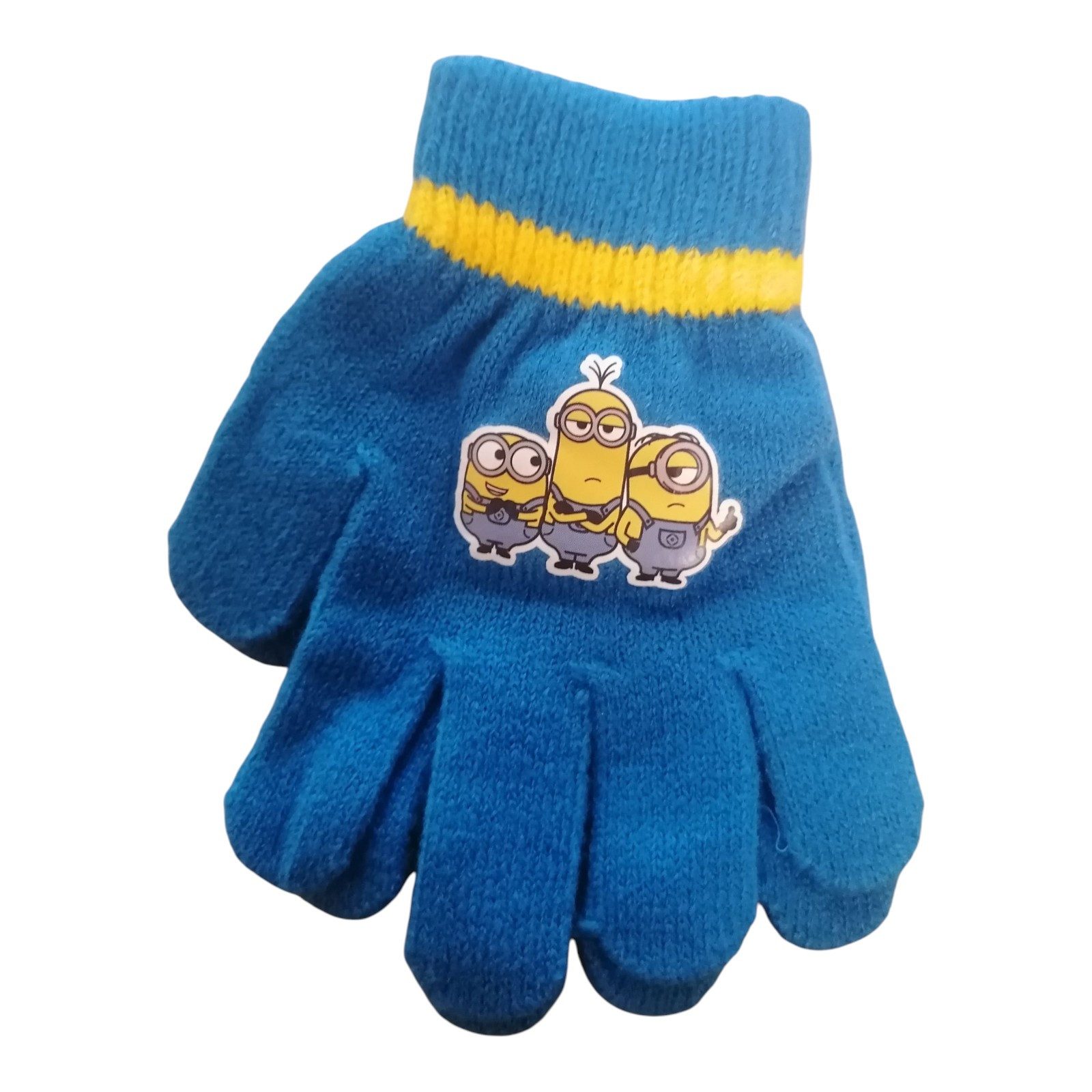Minions Strickhandschuhe Kinder Strick-Handschuhe Minions, blau, OneSize ca. 4–8 Jahre