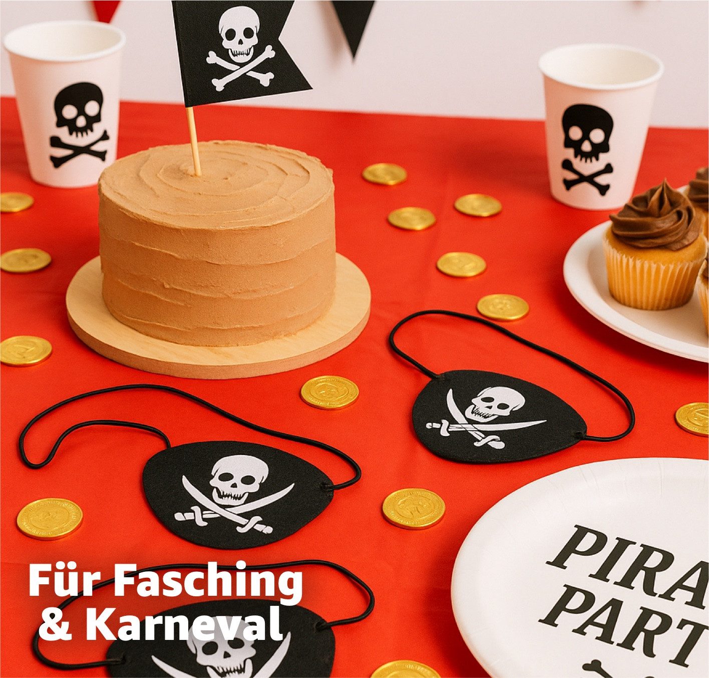 TK Gruppe Kostüm Pirat Augenklappe – Klassisches Accessoire für Karneval