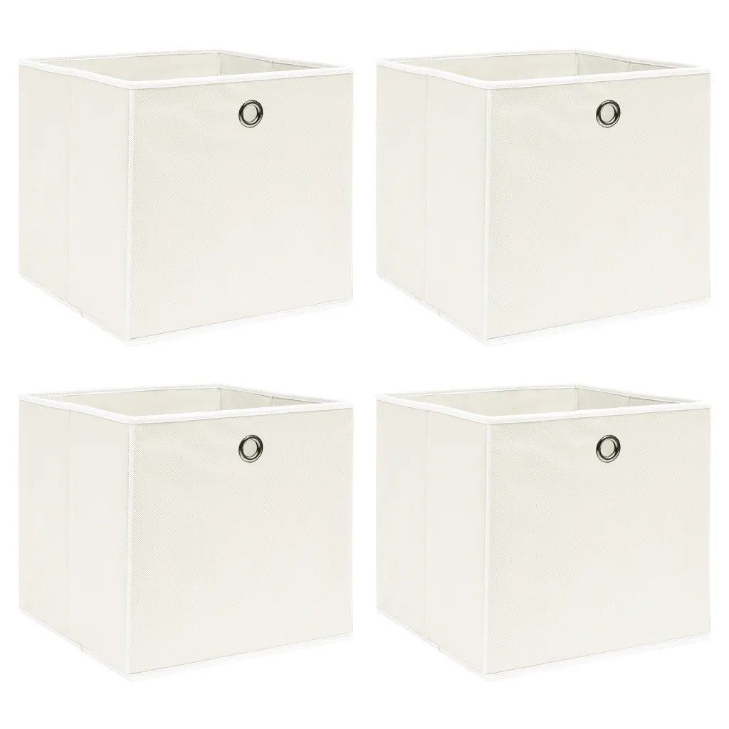 vidaXL Aufbewahrungsbox vidaXL Aufbewahrungsboxen 4 Stk. Weiß 32x32x32 cm Stoff