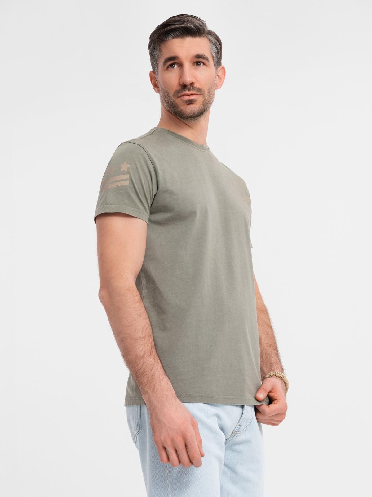OMBRE Print-Shirt Bedrucktes Baumwoll-T-Shirt für Männer im Militärstil