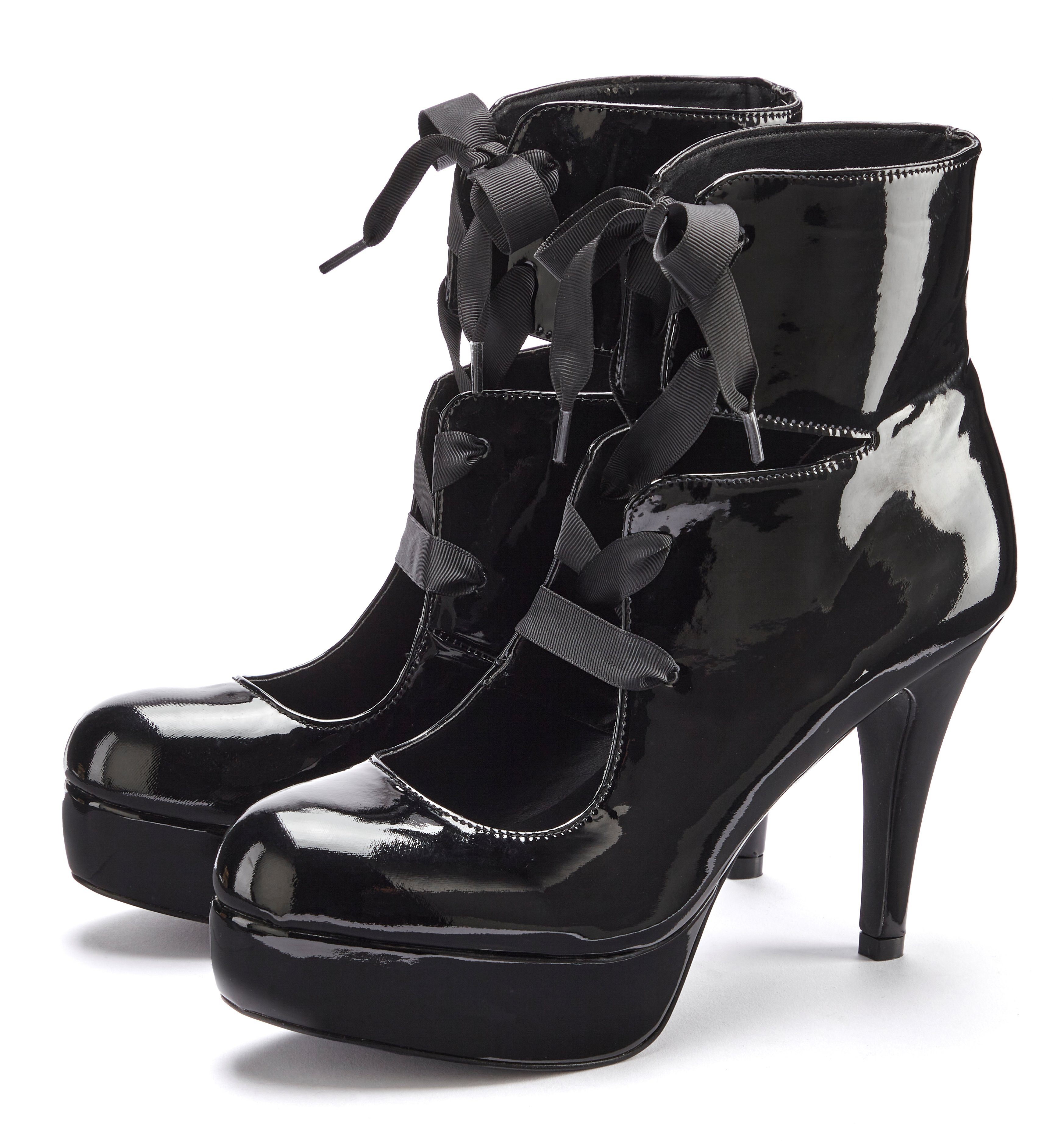 Stiefelette mit Plateau, High-Heel-Sandalette
