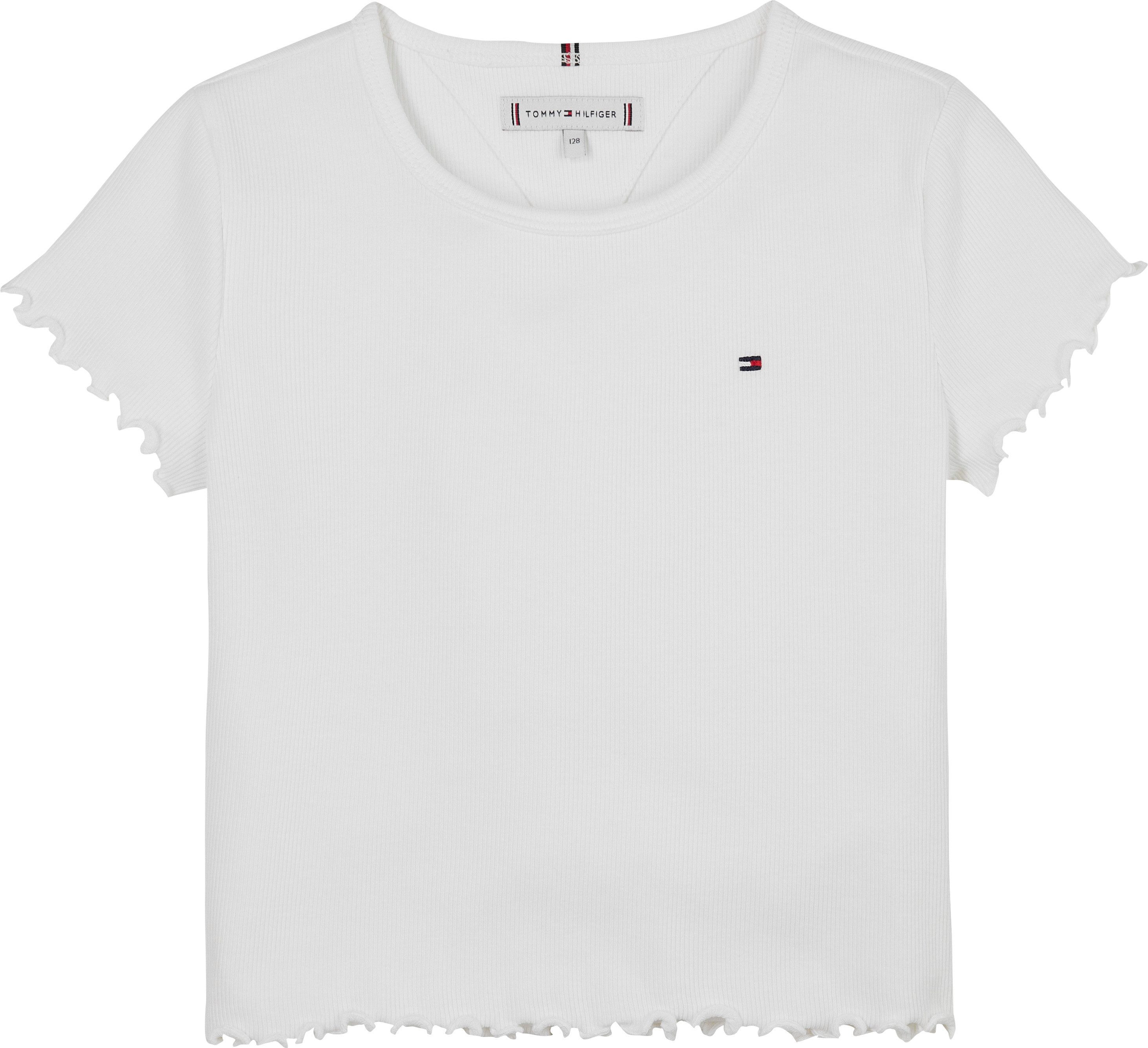 Tommy Hilfiger T-Shirt ESSENTIAL RIB TOP SS mit Logostickerei