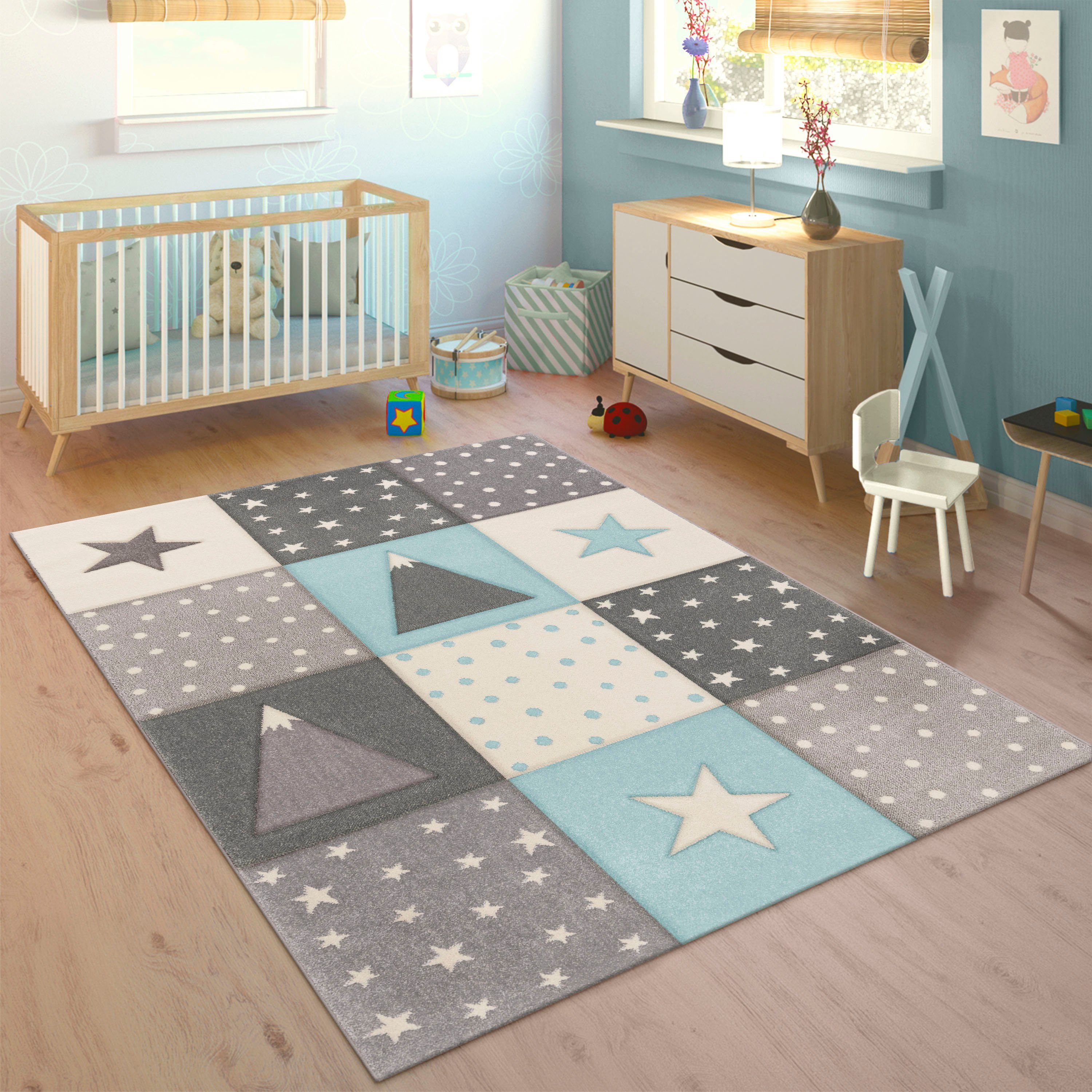 Paco Home Kinderteppich Cosmo 340, rechteckig, Höhe: 17 mm, Kurzflor, Paste günstig online kaufen
