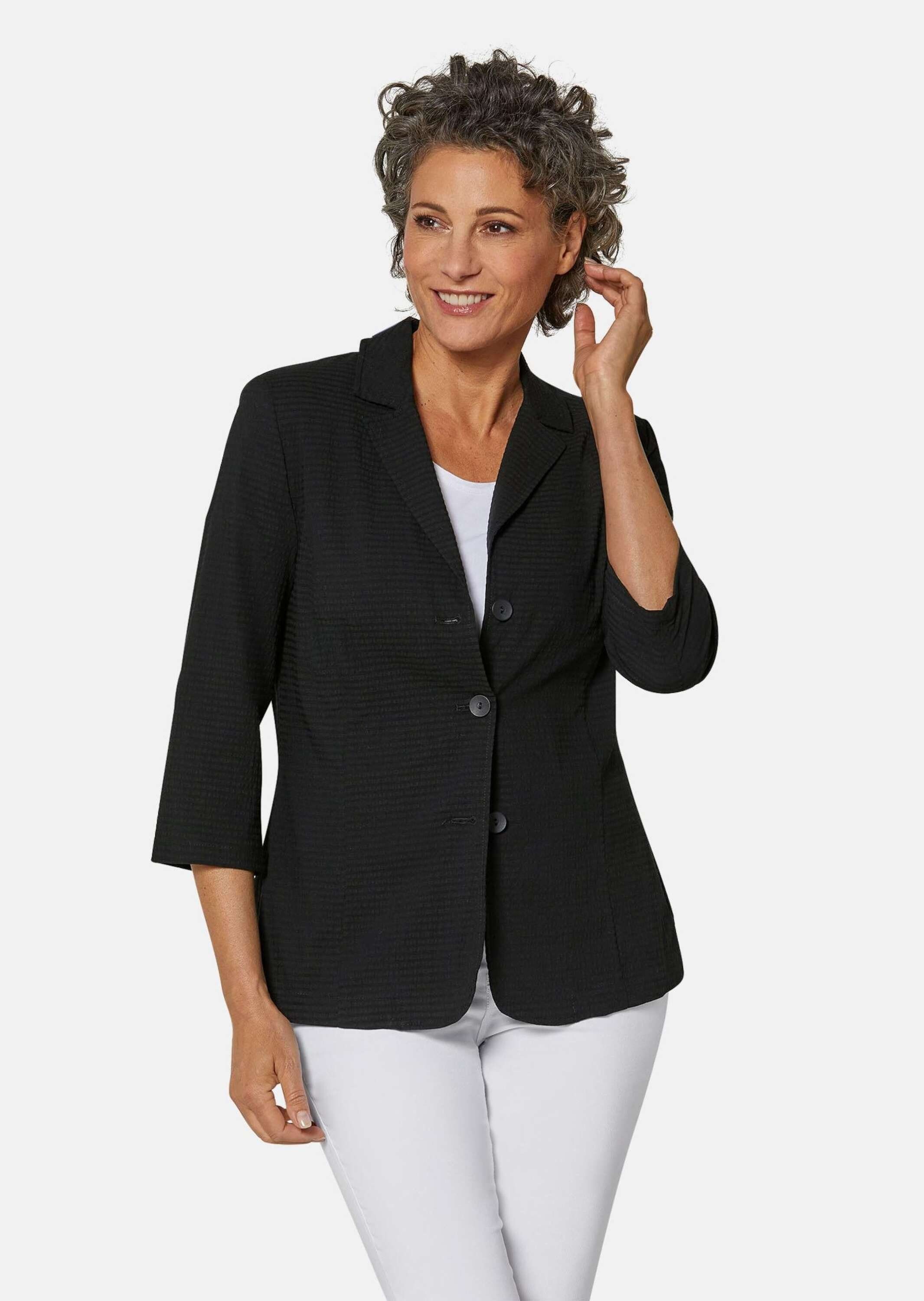 Jackenblazer Baumwollblazer mit Reverskragen