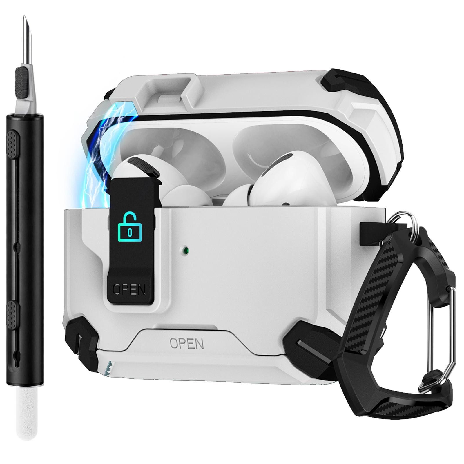 CoolGadget Kopfhörer-Schutzhülle für Apple AirPods Pro 3 Kunststoff, Stoßfest Ständer Clip Karabiner MagSafe Case Schutz Cover