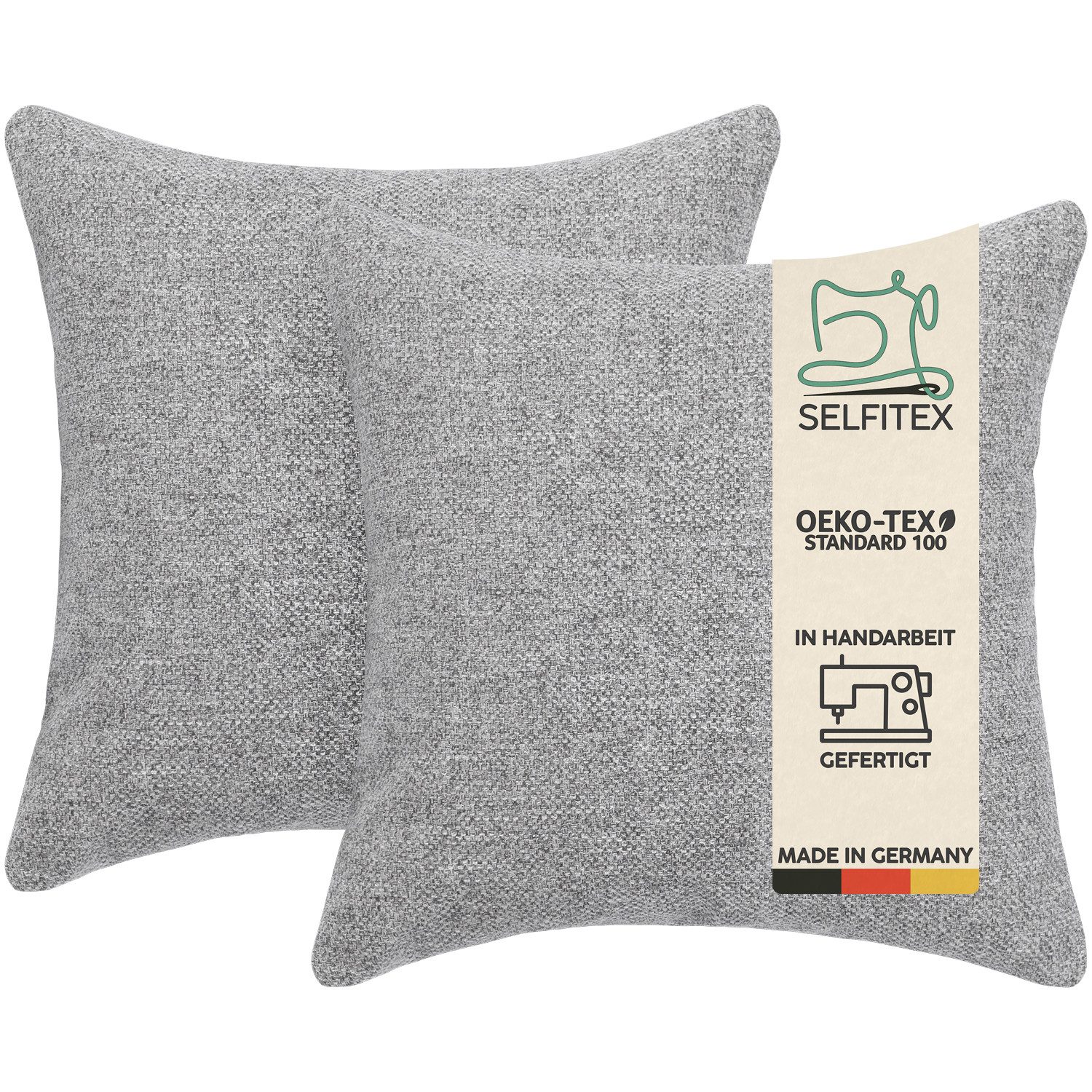Selfitex Декоративные подушки 2er Set, 30x50/40x40/40x60/50x50 inkl. Füllkissen, Farben zur Auswahl, robuster Polsterstoffbezug mit weichen Füllkissen