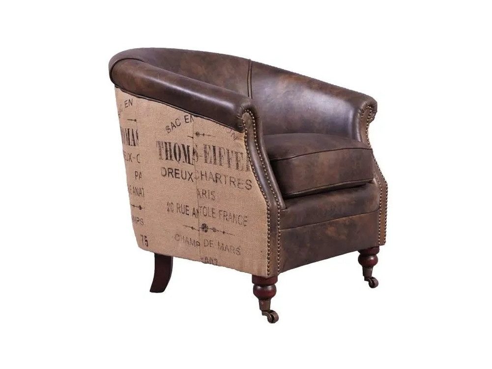 moebelfaktor Sessel Ashton Light-Java, Seiten mit Jute bezogen, Messingroll günstig online kaufen