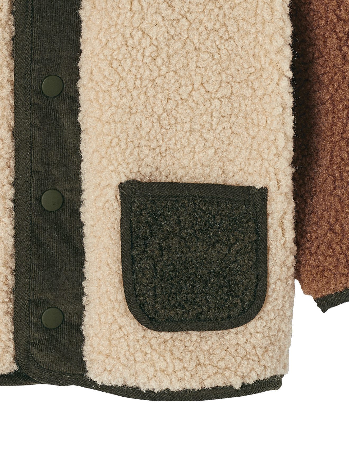 vertbaudet Sommerjacke Baby Mantel aus Teddyfleece mit Kapuze – Bild 4 von 5