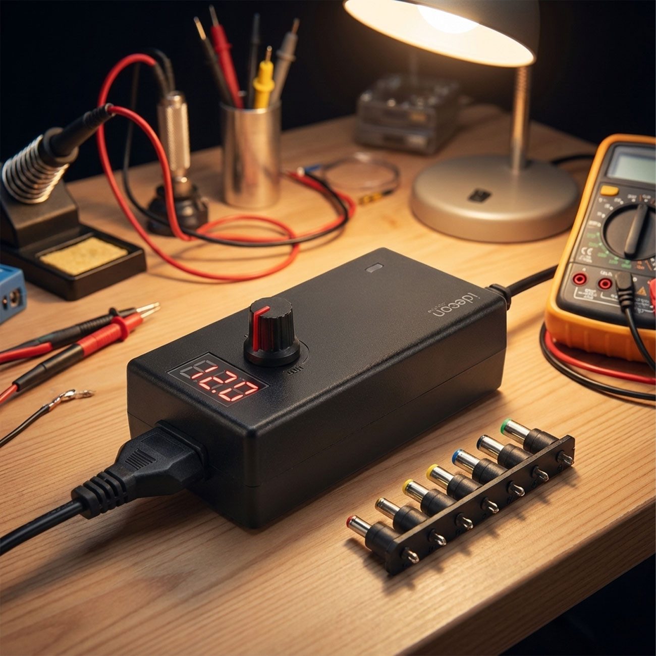 shop'n smile ideoon Schaltnetzteil 36W, 5-24V - AC/DC mit 7 Adaptern Universal-Netzteil (für Router, LED-Strips, Monitore, Kameras & mehr)