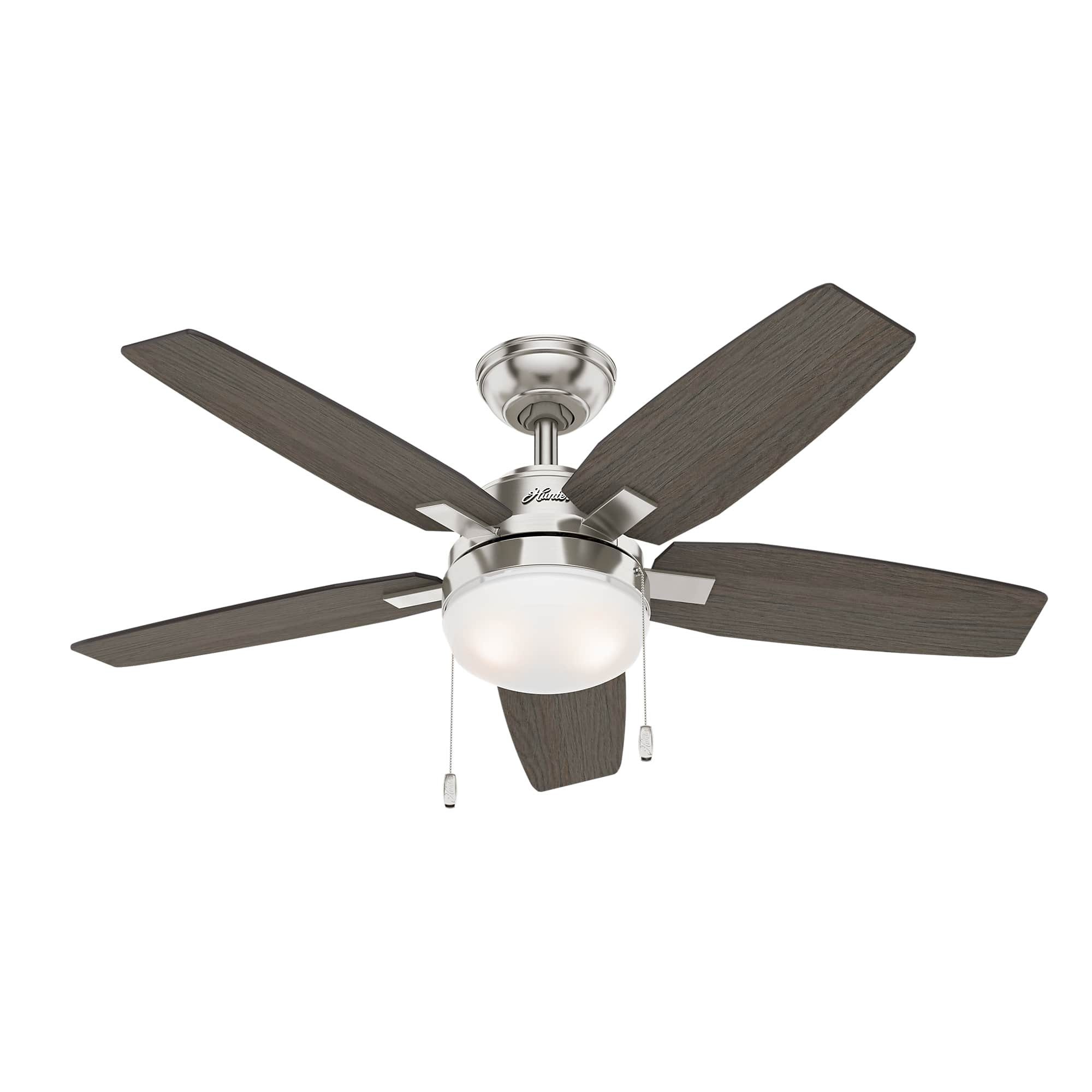 Hunter Deckenventilator Deckenventilator Arcot Nickel 117 cm mit Licht, Mit Zugschnur