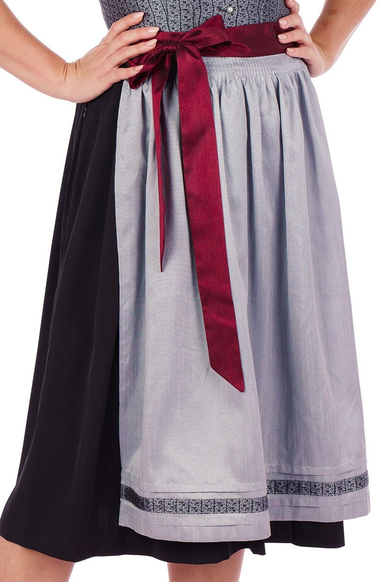 Spieth & Wensky Dirndl Midi Dirndl 2tlg. - ANTONIA - silbergrau/schwarz