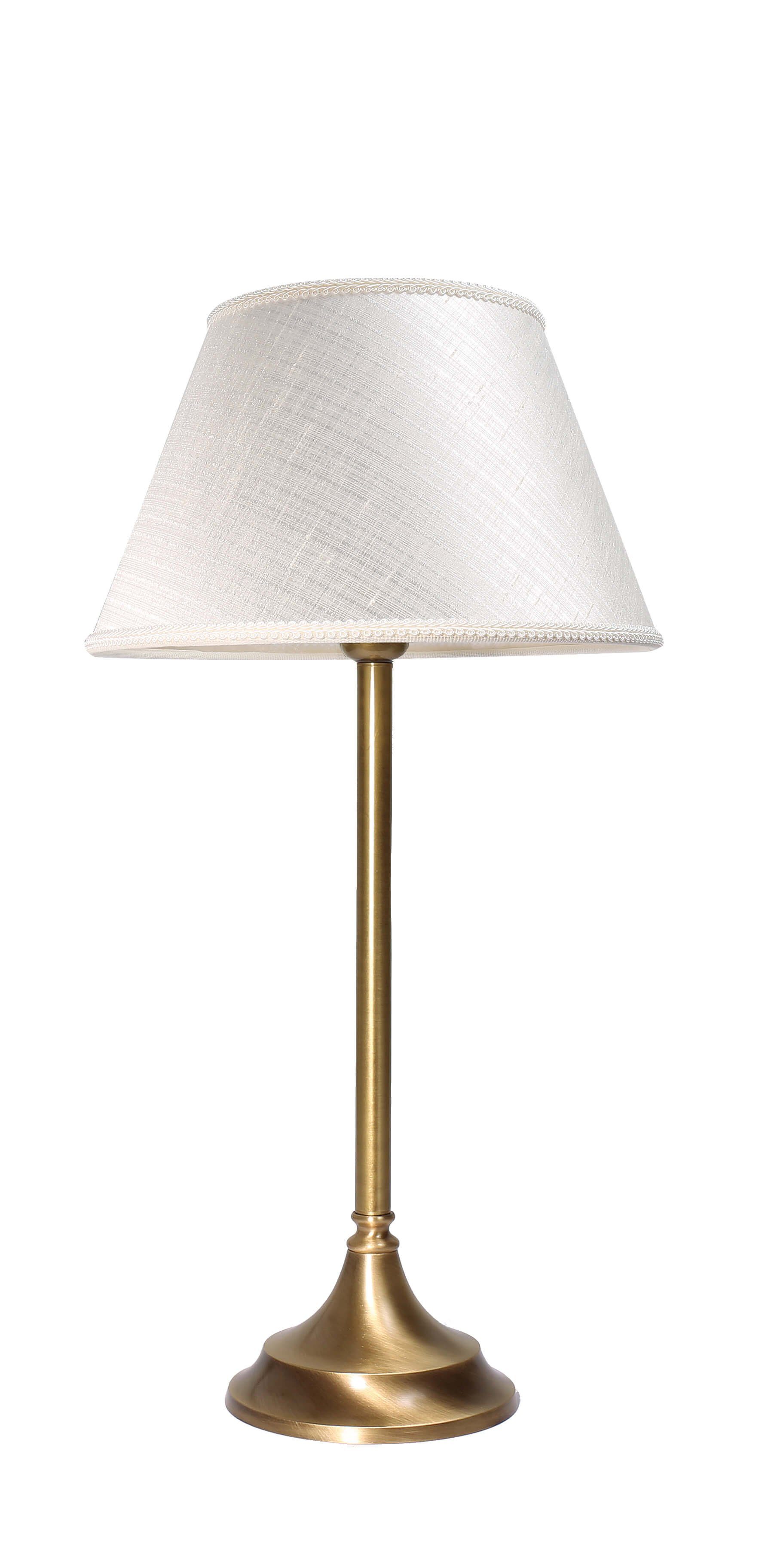 E14 Schlafzimmer Klassisches PELIEL, H:36cm Messing aus Tischlampe Nachttischlampe Leuchtmittel, ohne Design Licht-Erlebnisse