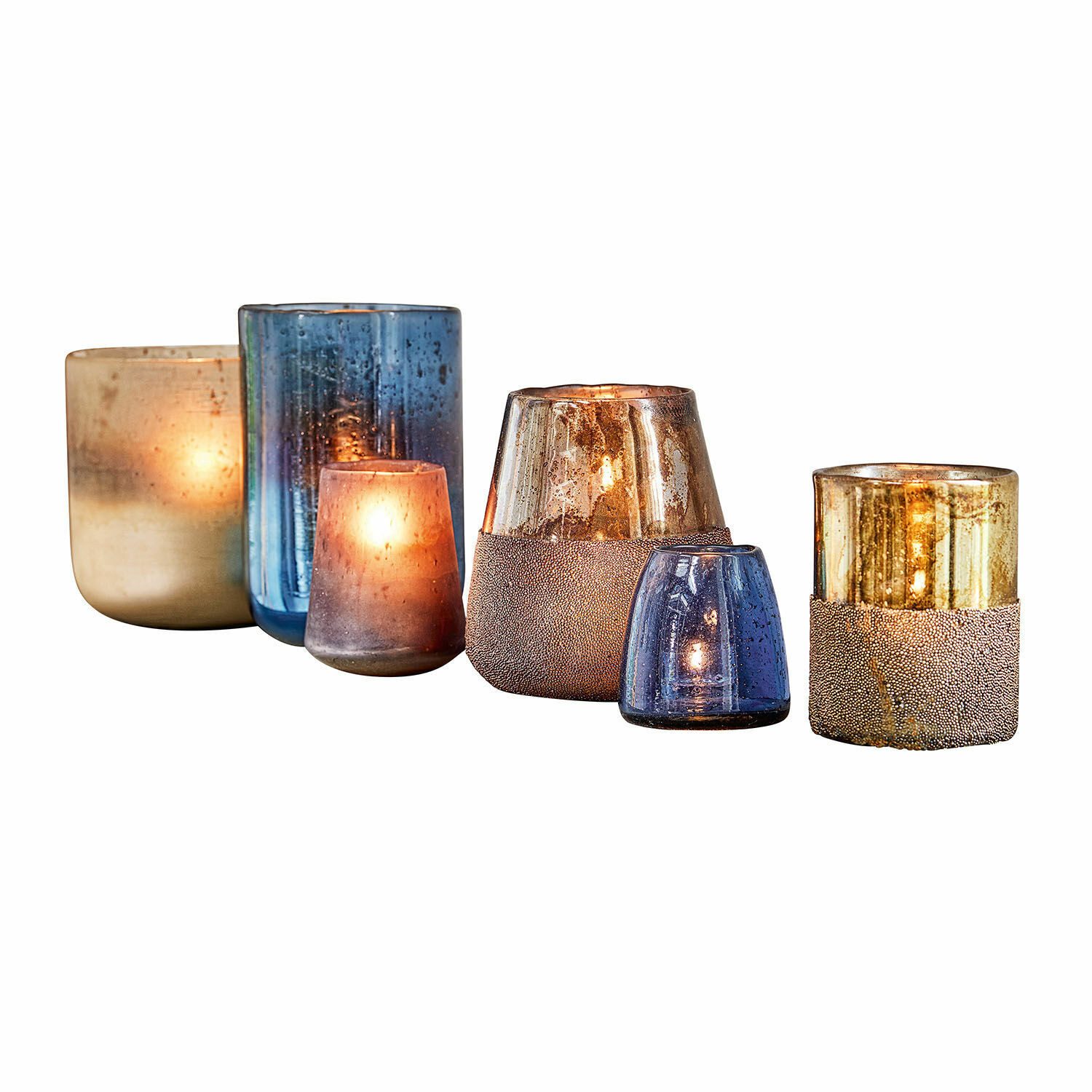 Mirabeau Windlicht Windlicht 6er Set Paro blau (6er Set, 6er Set)