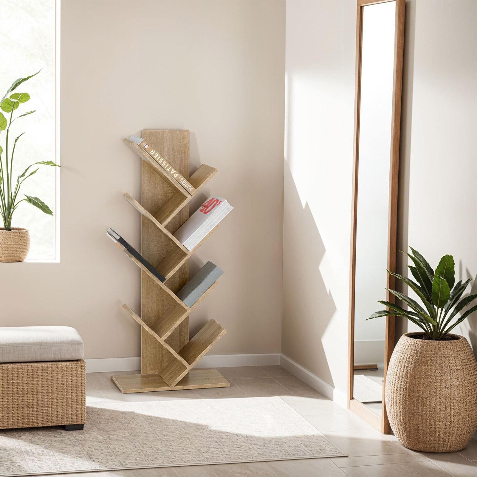 IDIMEX Bücherregal JULES, Design Regal freistehend mit 7 Ablagen Sonoma Eic günstig online kaufen