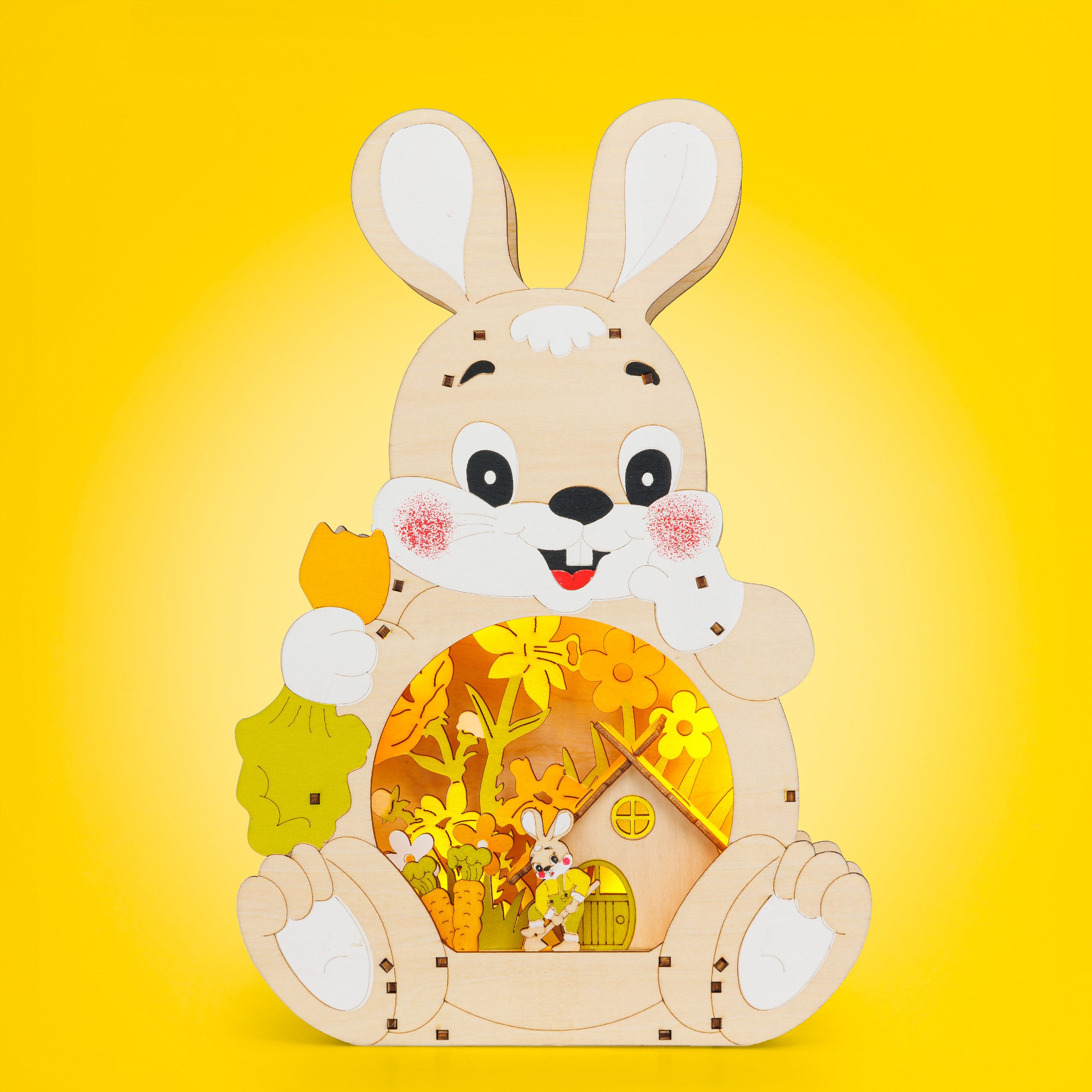 SIKORA Osterfigur beleuchteter Holz LED Deko Osterhase Osterdeko für Zuhaus günstig online kaufen